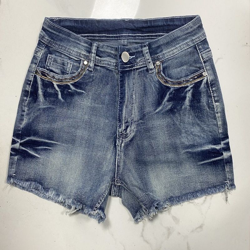 Embroidered Jean Shorts for Women High Waisted Distressed Denim Ripped Shorts