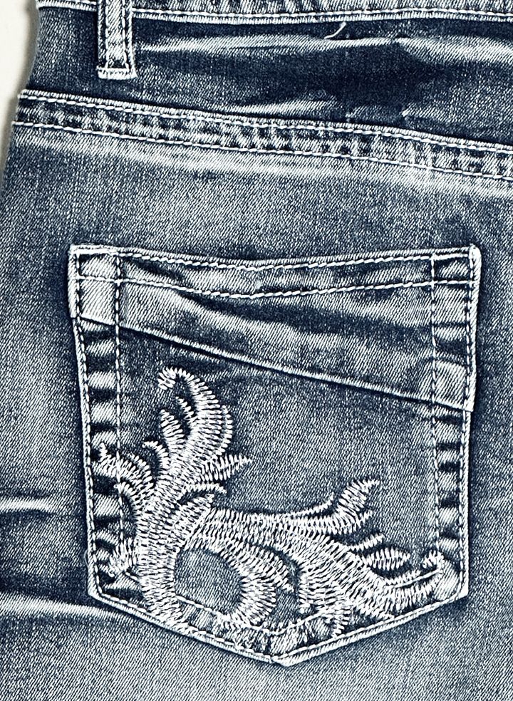 Embroidered Jean Shorts for Women High Waisted Distressed Denim Ripped Shorts