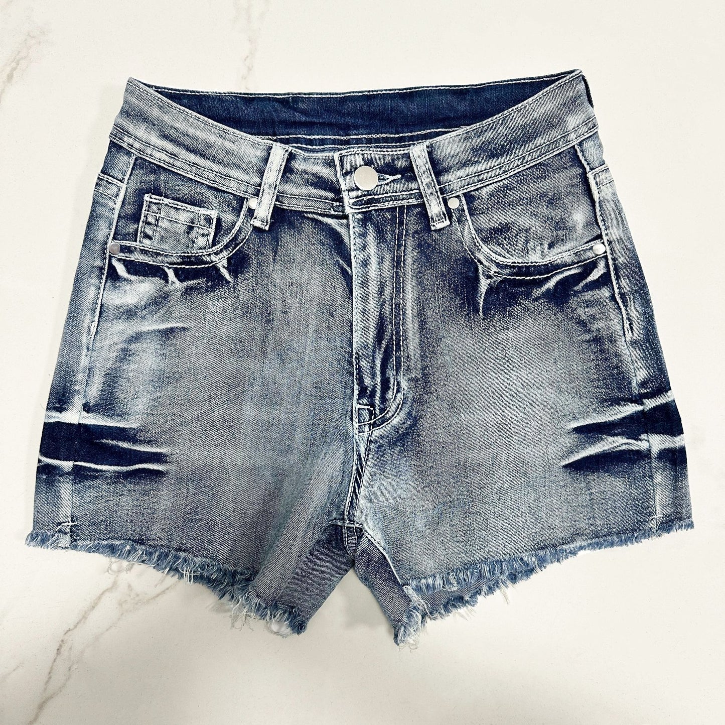 Embroidered Jean Shorts for Women High Waisted Distressed Denim Ripped Shorts