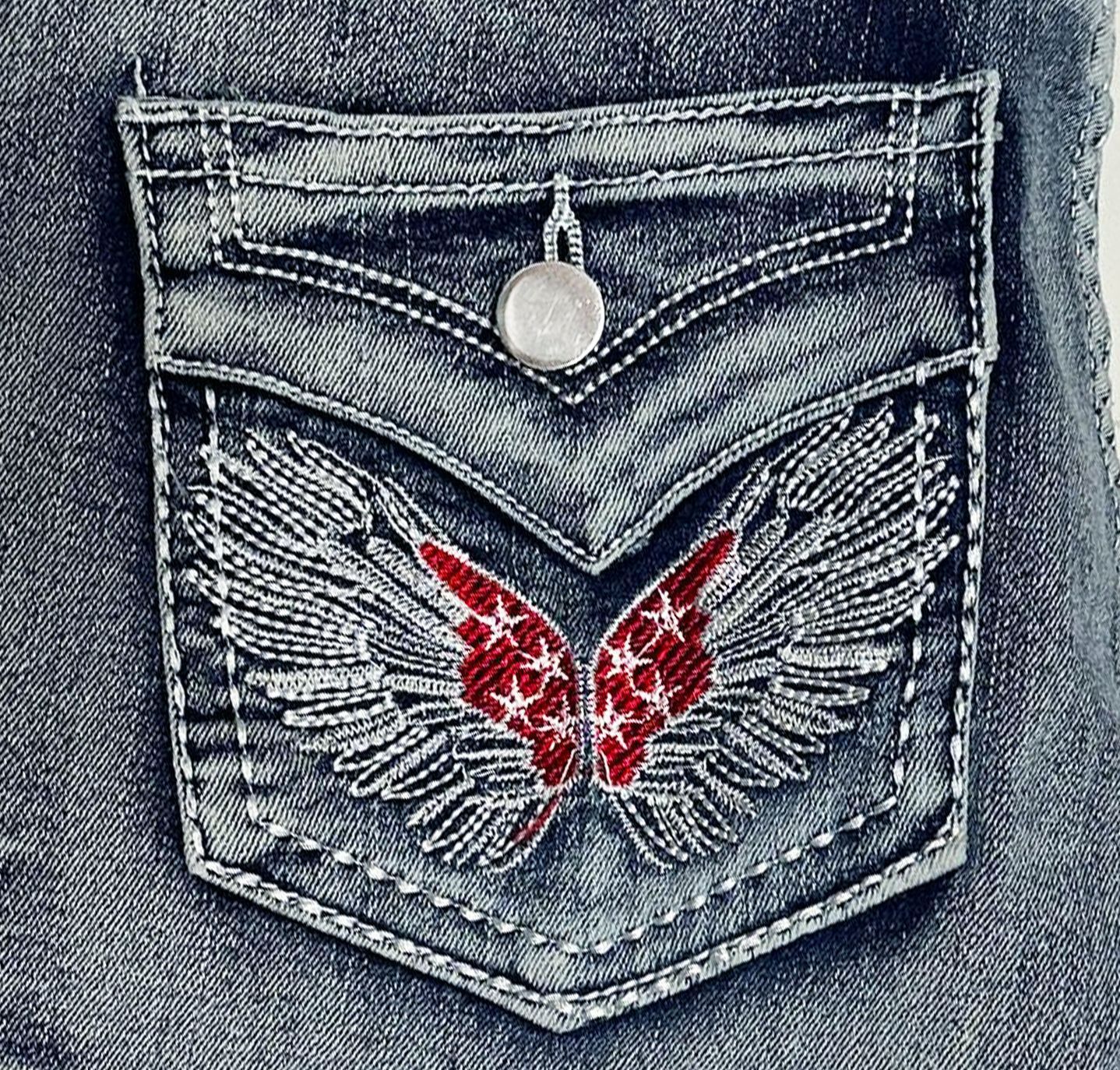 Embroidered Jean Shorts for Women High Waisted Distressed Denim Ripped Shorts