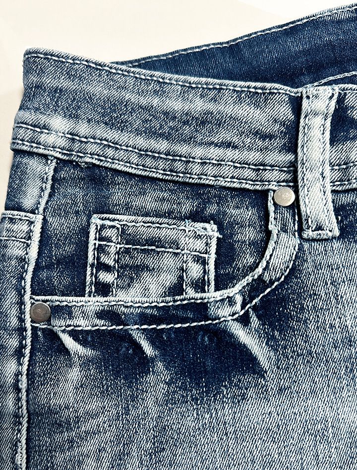 Embroidered Jean Shorts for Women High Waisted Distressed Denim Ripped Shorts