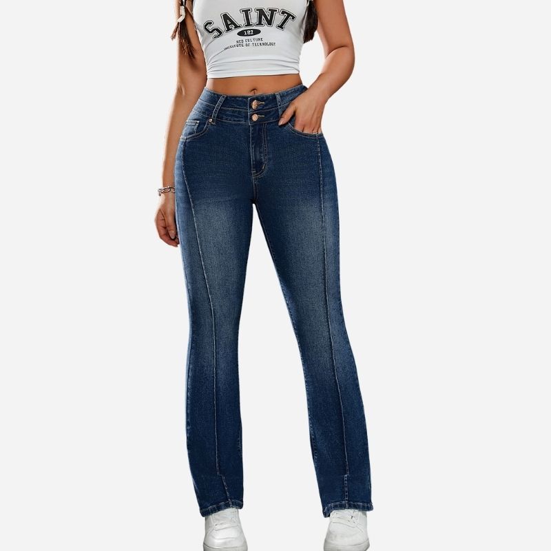 High waist stretch flare jeans for women slim fit bootcut denim pants