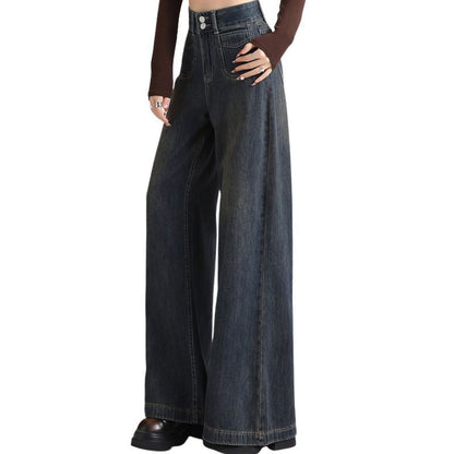 High Waisted Wide Leg Jeans Women Denim Trousers with Tummy Control & Butt-Lifting