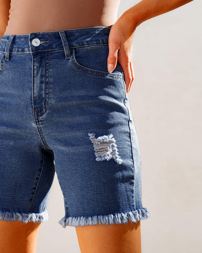 Jean Shorts for Women High Waisted Distressed Denim Ripped Shorts
