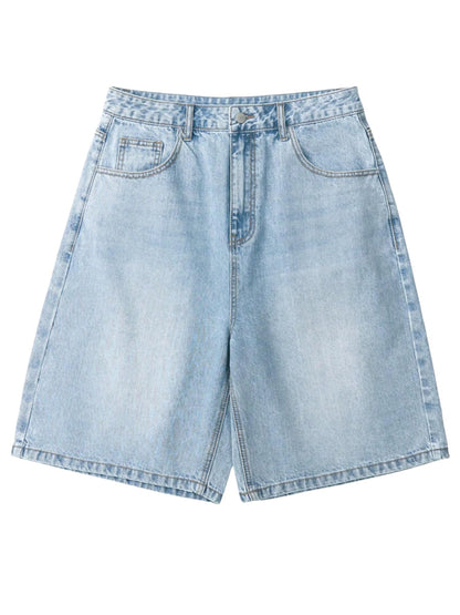 Men’s Baggy Jean Shorts Wide Leg Jorts Y2K Streetwear Hip Hop Denim Shorts