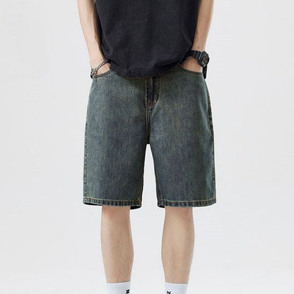 Men’s Baggy Jean Shorts Wide Leg Jorts Y2K Streetwear Hip Hop Denim Shorts