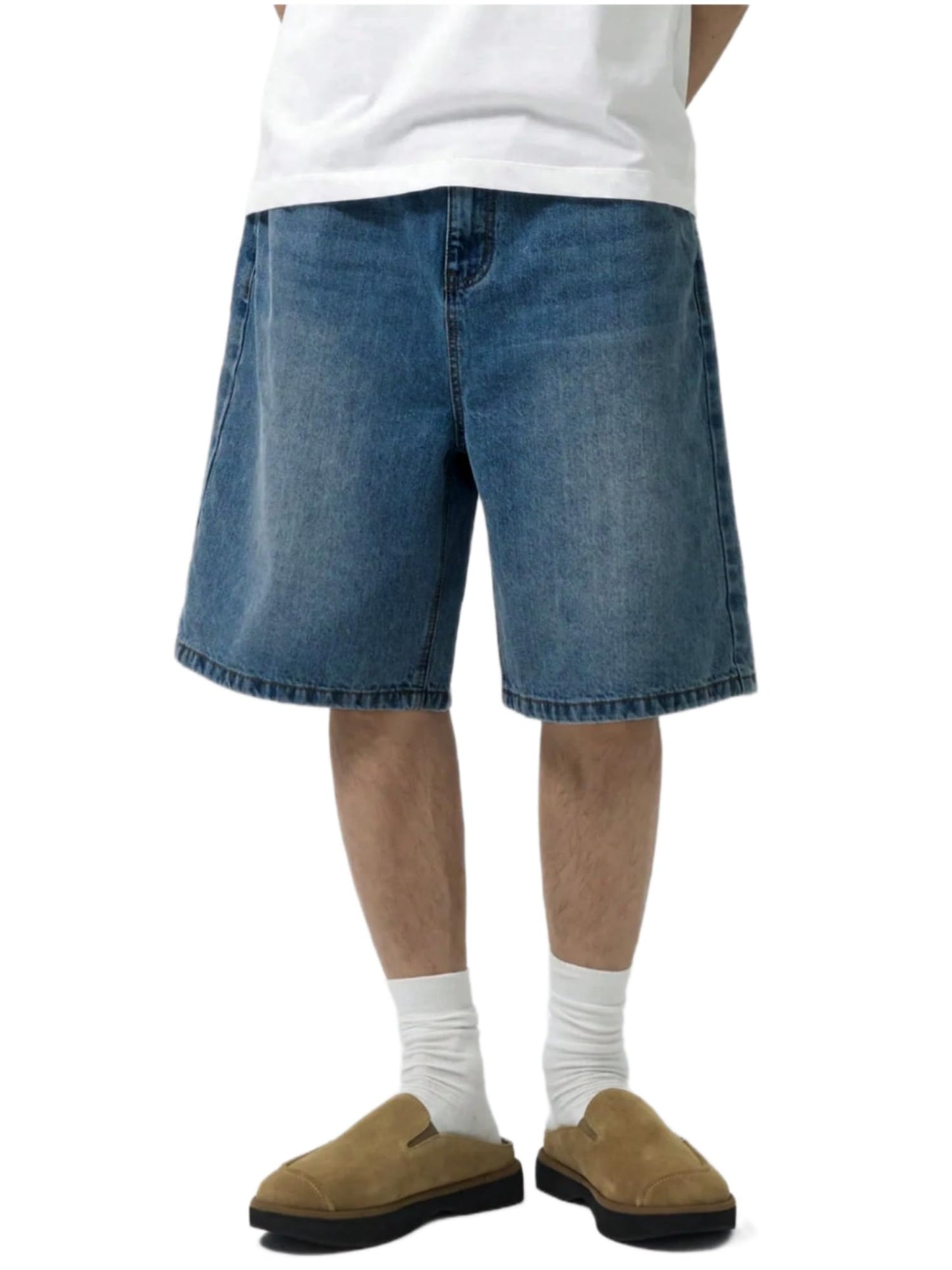 Men’s Baggy Jean Shorts Wide Leg Jorts Y2K Streetwear Hip Hop Denim Shorts