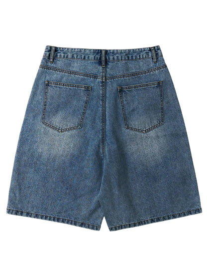 Men’s Baggy Jean Shorts Wide Leg Jorts Y2K Streetwear Hip Hop Denim Shorts