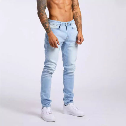Men's Skinny Jeans High Waisted Slim Fit Stacked Jeans Denim Pants