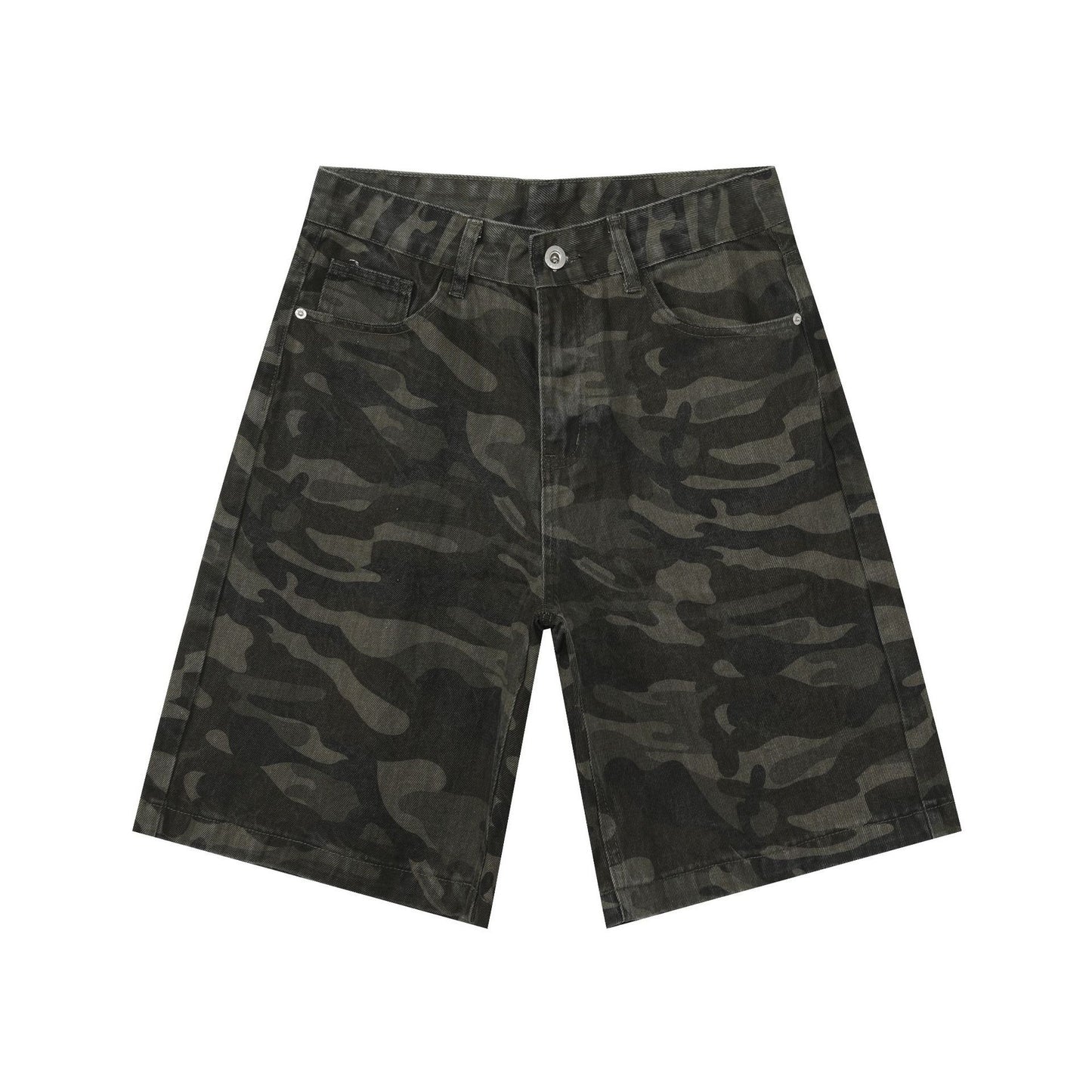 Men's Camouflage Cargo Jeans Short Stretch Relaxed Fit Denim Short Pants