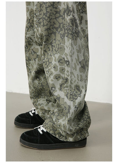 Men's Camouflage Jeans Y2K Hip Hop Baggy Jeans Wide Leg Denim Streetwear