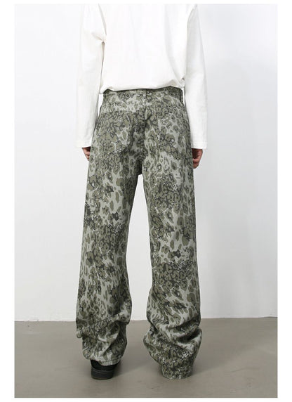 Men's Camouflage Jeans Y2K Hip Hop Baggy Jeans Wide Leg Denim Streetwear