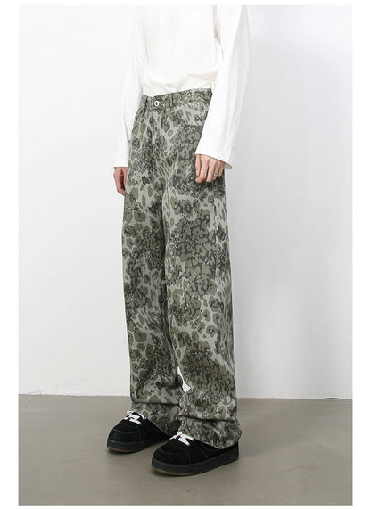 Men's Camouflage Jeans Y2K Hip Hop Baggy Jeans Wide Leg Denim Streetwear