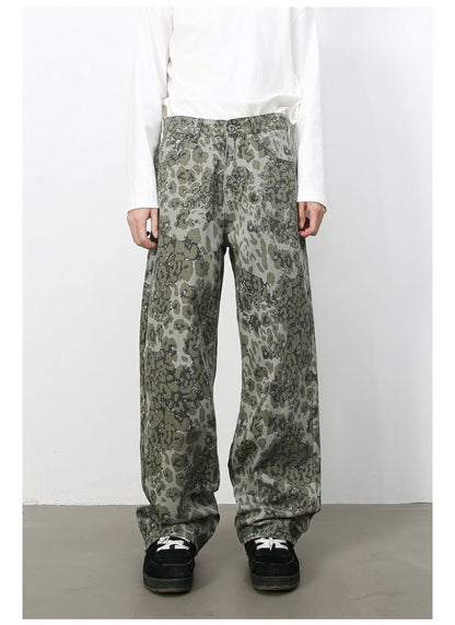 Men's Camouflage Jeans Y2K Hip Hop Baggy Jeans Wide Leg Denim Streetwear