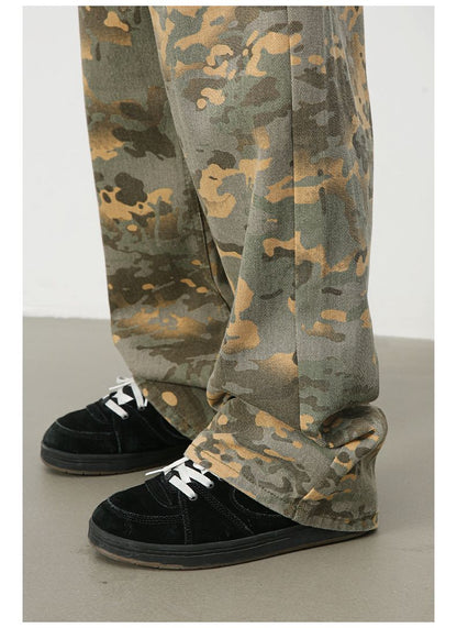 Men's Camouflage Jeans Y2K Hip Hop Baggy Jeans Wide Leg Denim Streetwear