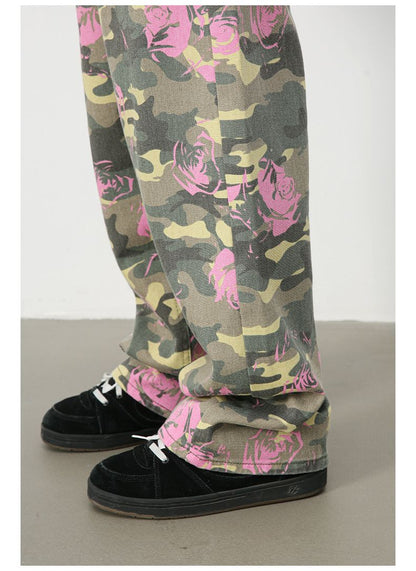 Men's Camouflage Jeans Y2K Hip Hop Baggy Jeans Wide Leg Denim Streetwear