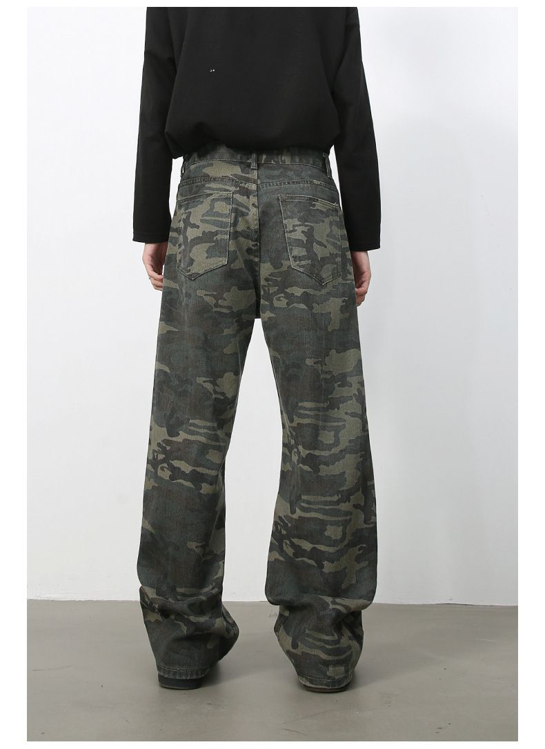 Men's Camouflage Jeans Y2K Hip Hop Baggy Jeans Wide Leg Denim Streetwear
