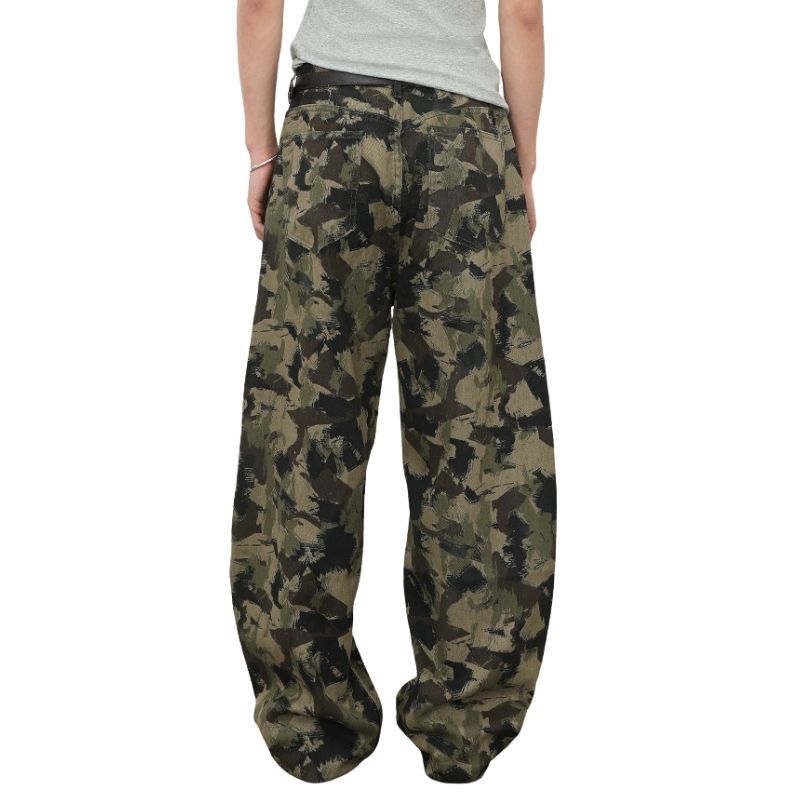 Men's Camouflage Jeans Y2K Hip Hop Baggy Jeans Wide Leg Denim Streetwear