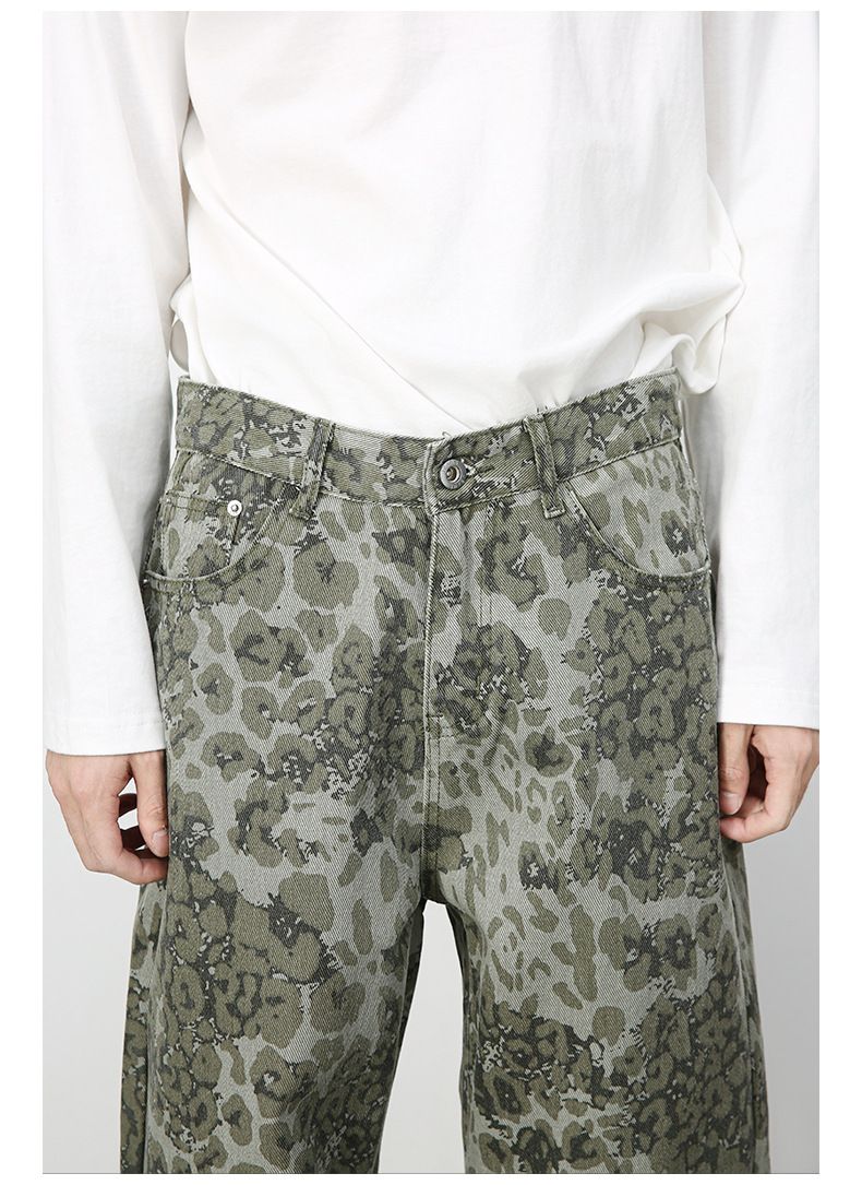 Men's Camouflage Jeans Y2K Hip Hop Baggy Jeans Wide Leg Denim Streetwear