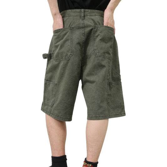 Men’s Cargo Jeans Shorts Relaxed Fit Wide Leg Carpenter Short Denim Pants
