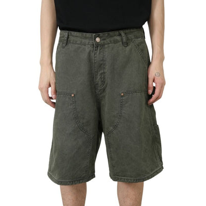 Men’s Cargo Jeans Shorts Relaxed Fit Wide Leg Carpenter Short Denim Pants