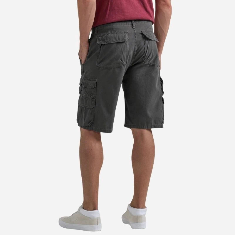 men's classic cargo shorts relaxed fit shorts in grey, back view