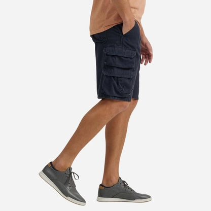 men's classic cargo shorts relaxed fit shorts in navy, side view