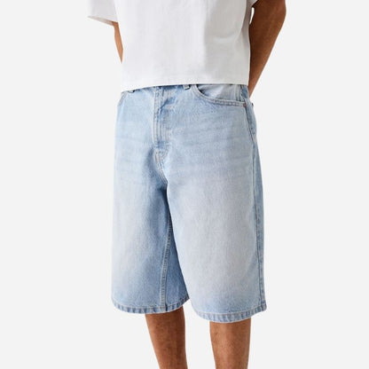 Men's Jean Shorts Classic Relaxed Fit Denim Pants in light blue
