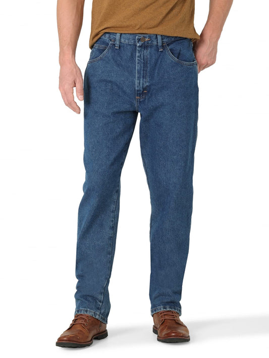 Men's Mid Rise Jeans Stretchy Straight Relaxed Fit Denim Pants