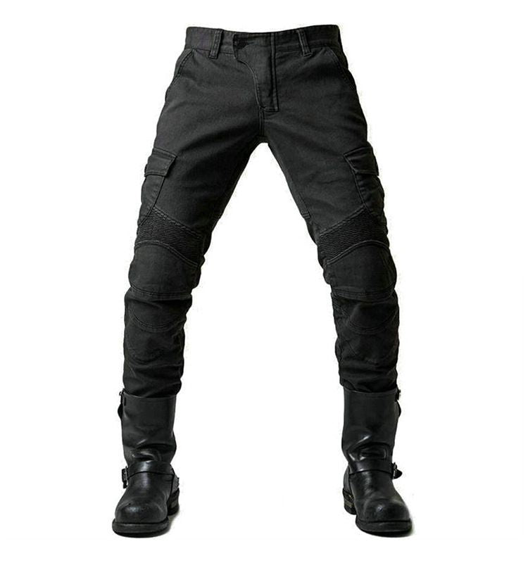 Men’s Motorcycle Protective Jeans Slim Fit Biker Punk Cargo Riding Denim Pants