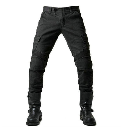 Men’s Motorcycle Protective Jeans Slim Fit Biker Punk Cargo Riding Denim Pants