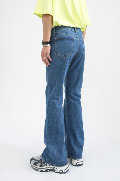Men's Relaxed Fit Straight Leg Stretch Jeans Y2K Bell Bottom Flared Denim Jeans