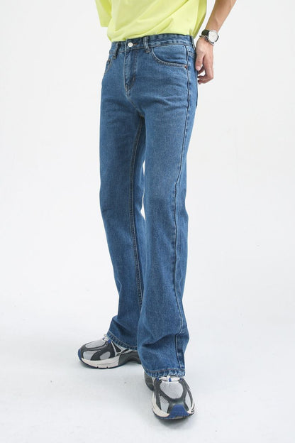 Men's Relaxed Fit Straight Leg Stretch Jeans Y2K Bell Bottom Flared Denim Jeans