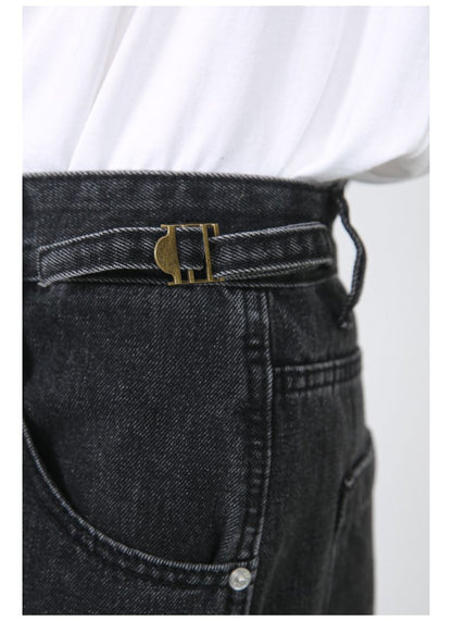 Men's Ripped Jeans Relaxed Fit Straight Leg Y2K Denim Pants Hip Hop Trousers
