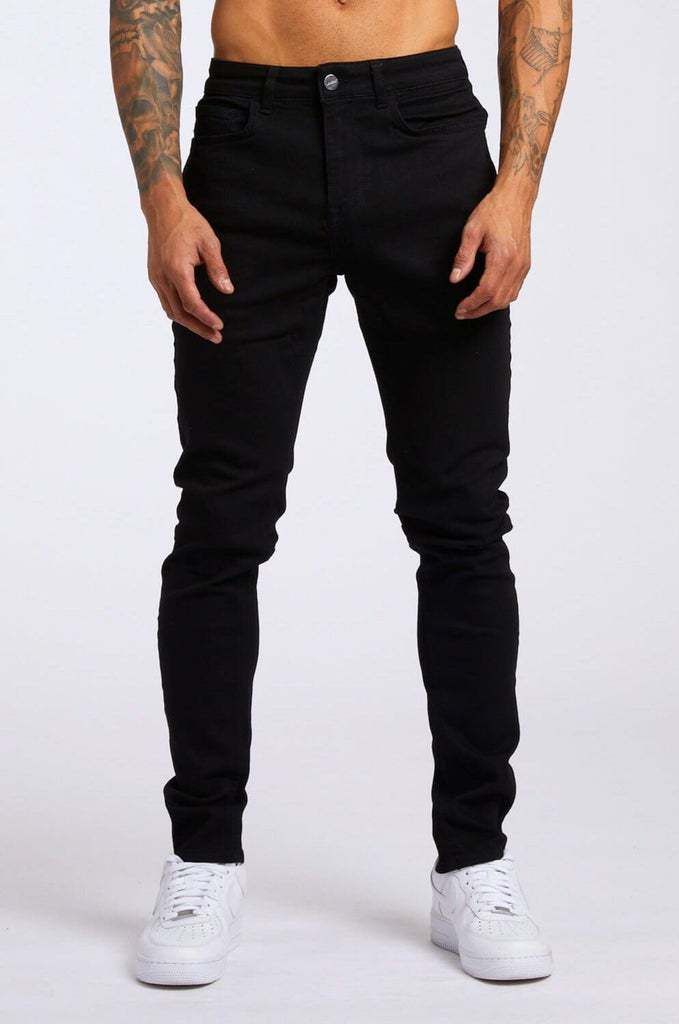 Men's Skinny Jeans High Waisted Slim Fit Stacked Jeans Denim Pants