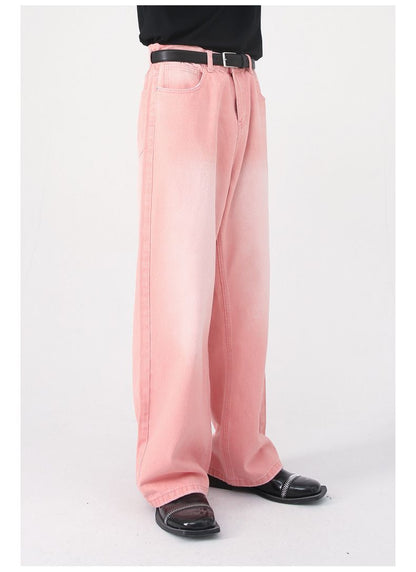 Men’s Wide Leg Straight Baggy Jeans Y2K Streetwear Hip Hop Denim Pants
