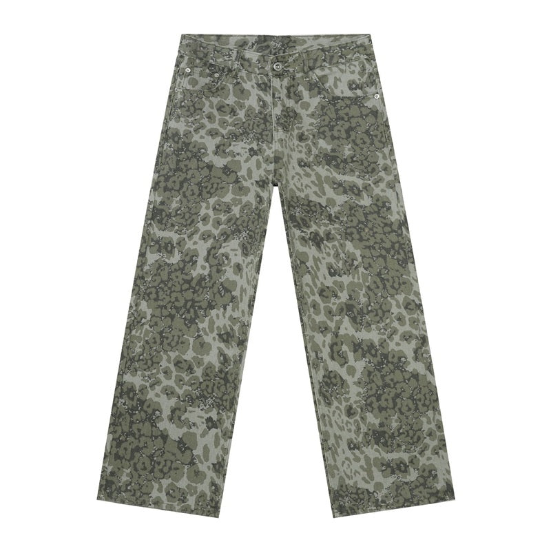 Men's baggy jeans y2k ripped wide leg distressed denim pants hip hop streetwear in grey, flat lay front