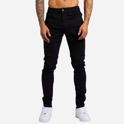 Herren Skinny Jeans High Waist Slim Fit Stacked Jeans Denim Hose