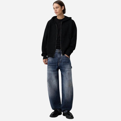 Men’s Baggy Wide Leg Straight Jeans Streetwear Loose Fit Denim Pants