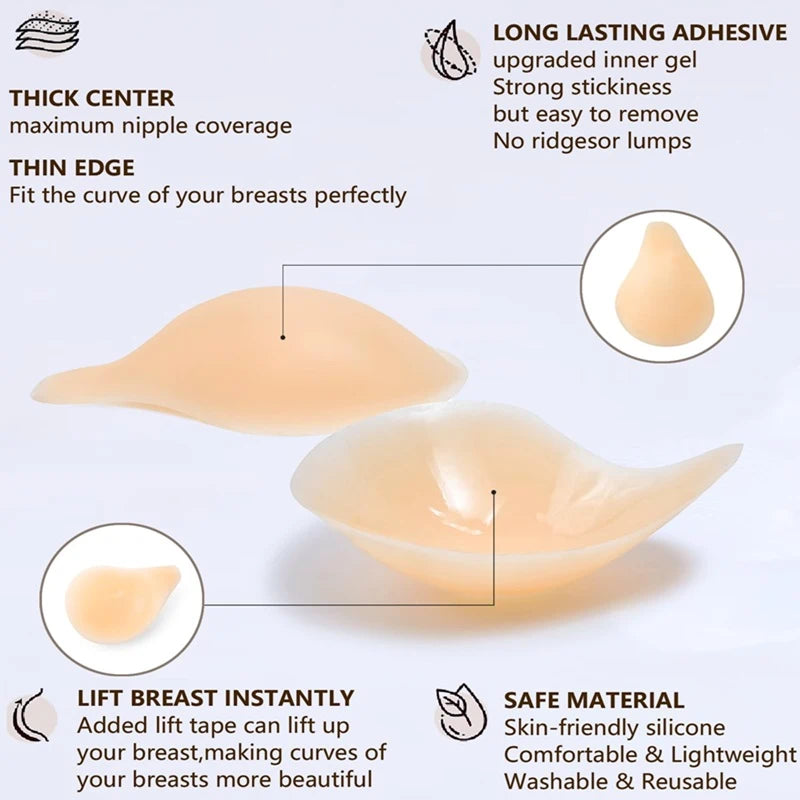 Nipple covers sticky push up bra reusable silicone lift pasties