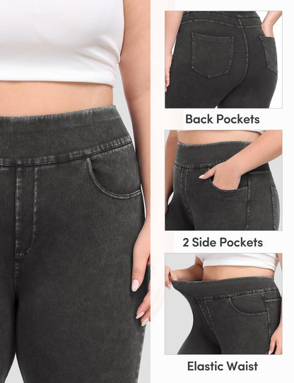 Plus Size Jeans Women High Waisted Jeggings Tummy Control Denim Pants