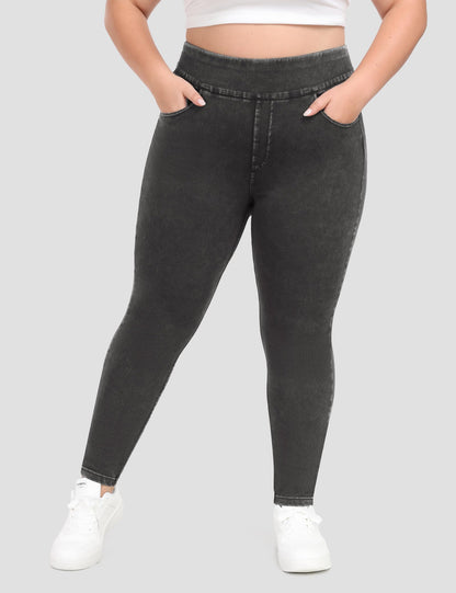 Plus Size Jeans Women High Waisted Jeggings Tummy Control Denim Pants