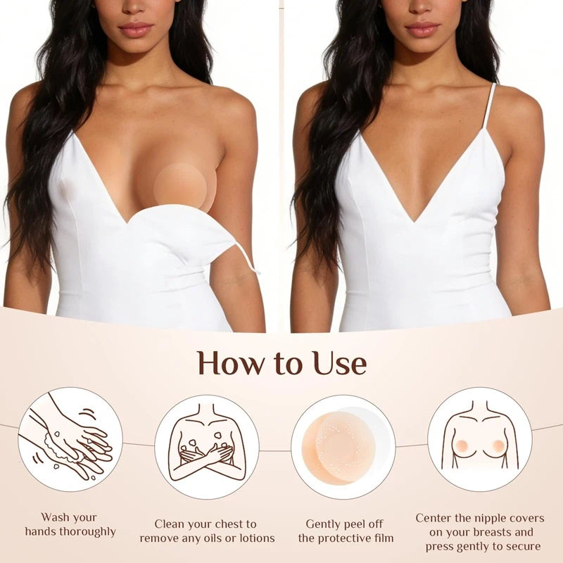 Silicone nipple covers for women sticky bra pasties