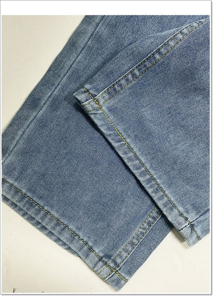 Ripped Barrel Jeans Women's Low Rise Distressed Straight Leg Loose Fit Denim
