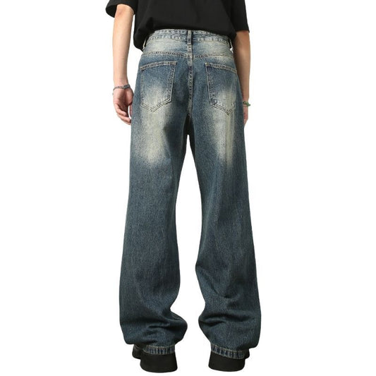 Ripped Jeans Y2K Hip Hop Pants Men Straight Wide Leg Baggy Trousers Streetwear