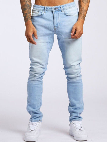 Men's Skinny Jeans High Waisted Slim Fit Stacked Jeans Denim Pants