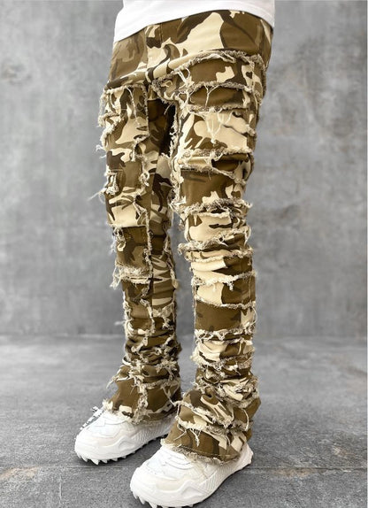 Stacked Jeans Men‘s Destroyed Skinny Jeans Y2K Goth Harajuku Hip Hop Denim