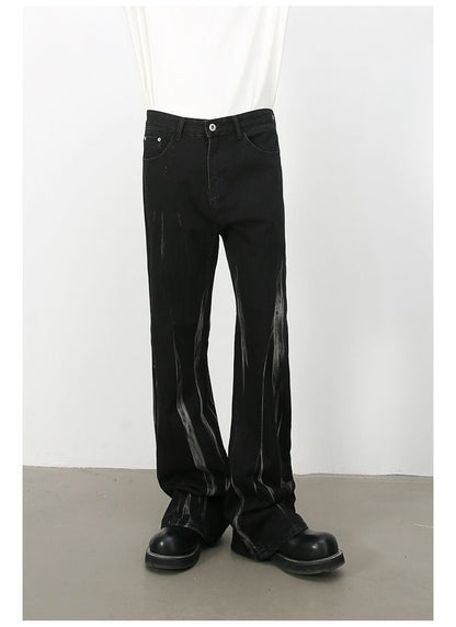 Tie Dye Hip Hop Wide Leg Jeans Streetwear Y2K Men's Baggy Flared Denim Pants