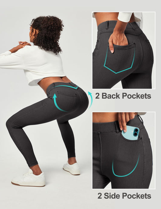 Tummy Control Stretchy Jeans Women High Waisted Pull on Denim Leggings