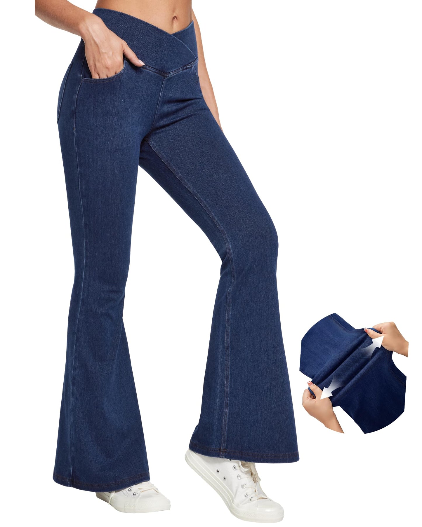 Bell Bottom Jeans Women High Waisted Flare Jeans Leggings Pants